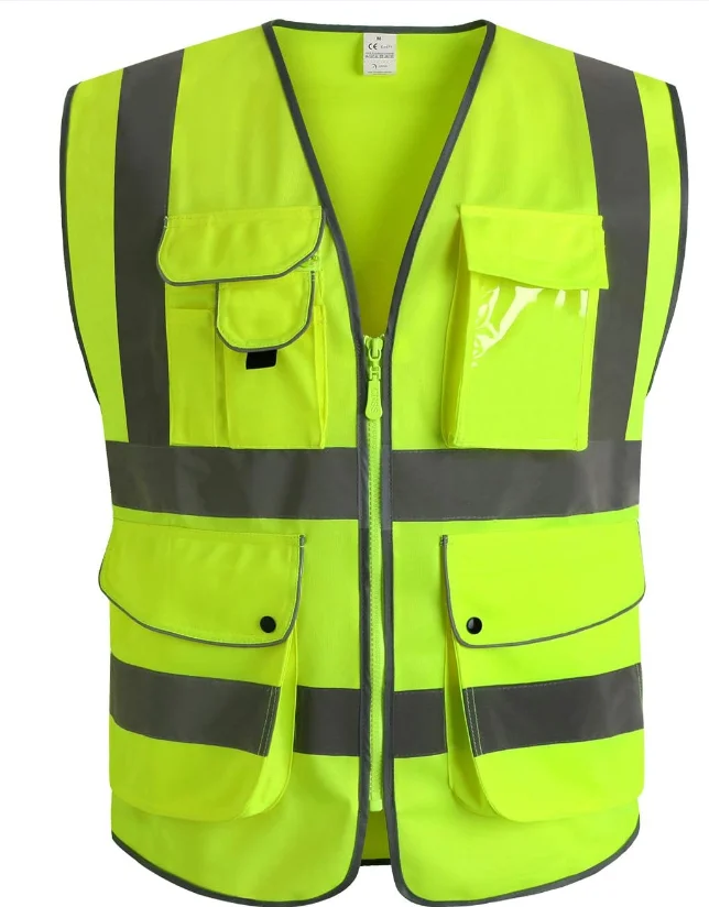 Zuja Customized Traffic Yellow Safety Vest With Pockets - Buy Traffic ...