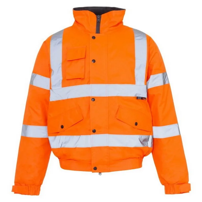 High Visibility Polyester Yellow Traffic Officer Winter Quilted ...