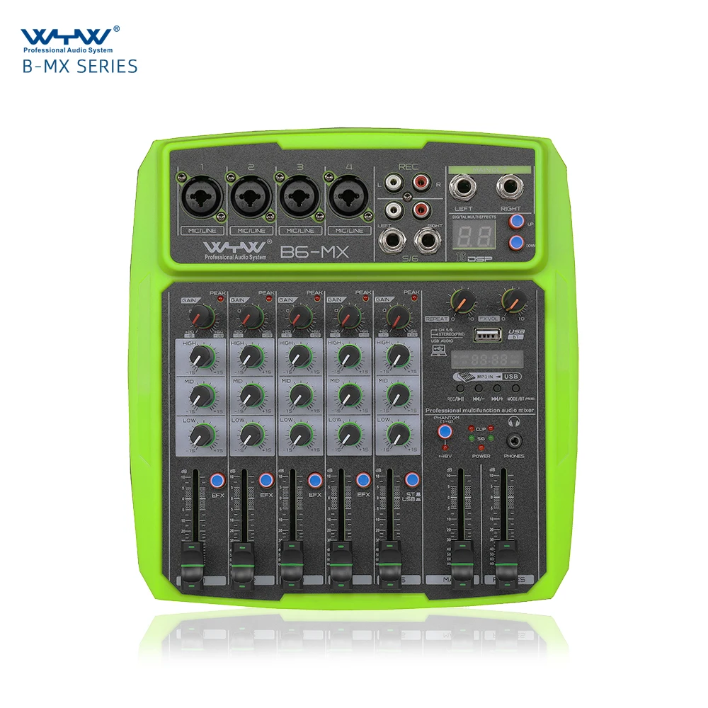 Professional 6 Channels Yellow Color Audio Mixer With Sound Card Usb Interface Buy Recording Interface Audio Mixer Analog Audio Mixer Audio Mixer Mixing Console Product On Alibaba Com