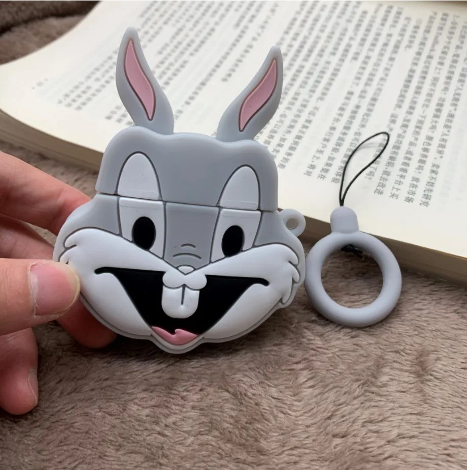 3d Cartoon Cute Bugs Bunny Rabbit Air Pod Cover For Apple Airpods 1 2 ...