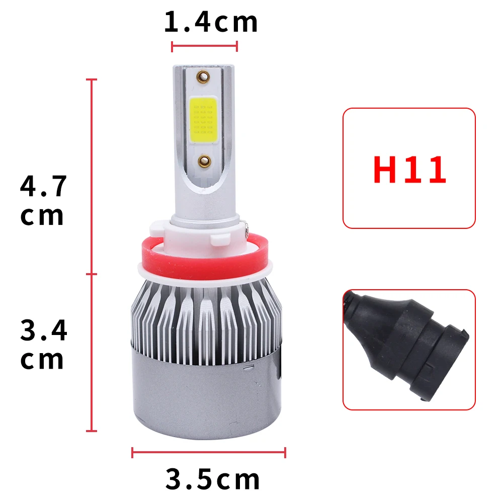 C6 9005 9006 H1 H3 H4 H7 H11 6000k 36w 8000lm Super Bright Car Led
