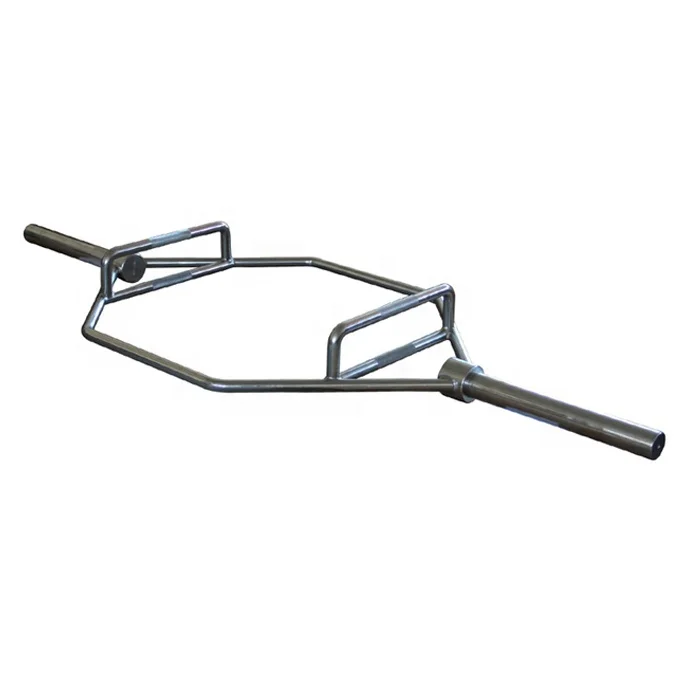 Two Handles Chrome & Black Hex Trap Bar For Squat Deadlifts Shrugs And
