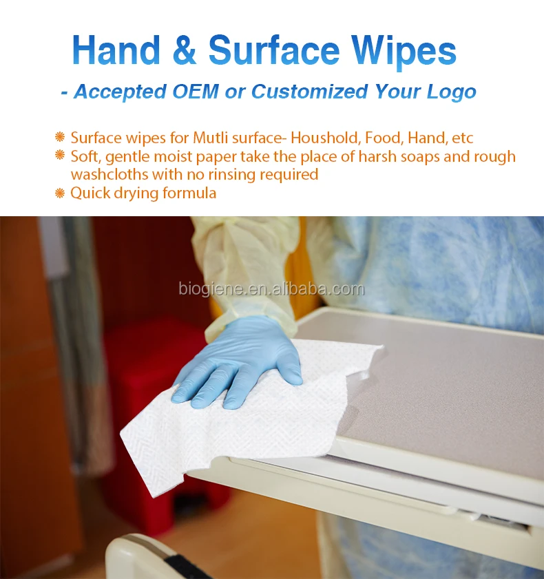 Biokleen Wipe Cleaning Antiseptic Wet Hand Wash Bulk Wipes Personalized