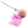Pink Feather Cat String Toy Cat Spring Toy with 6 Bells Pet Toys For Cats