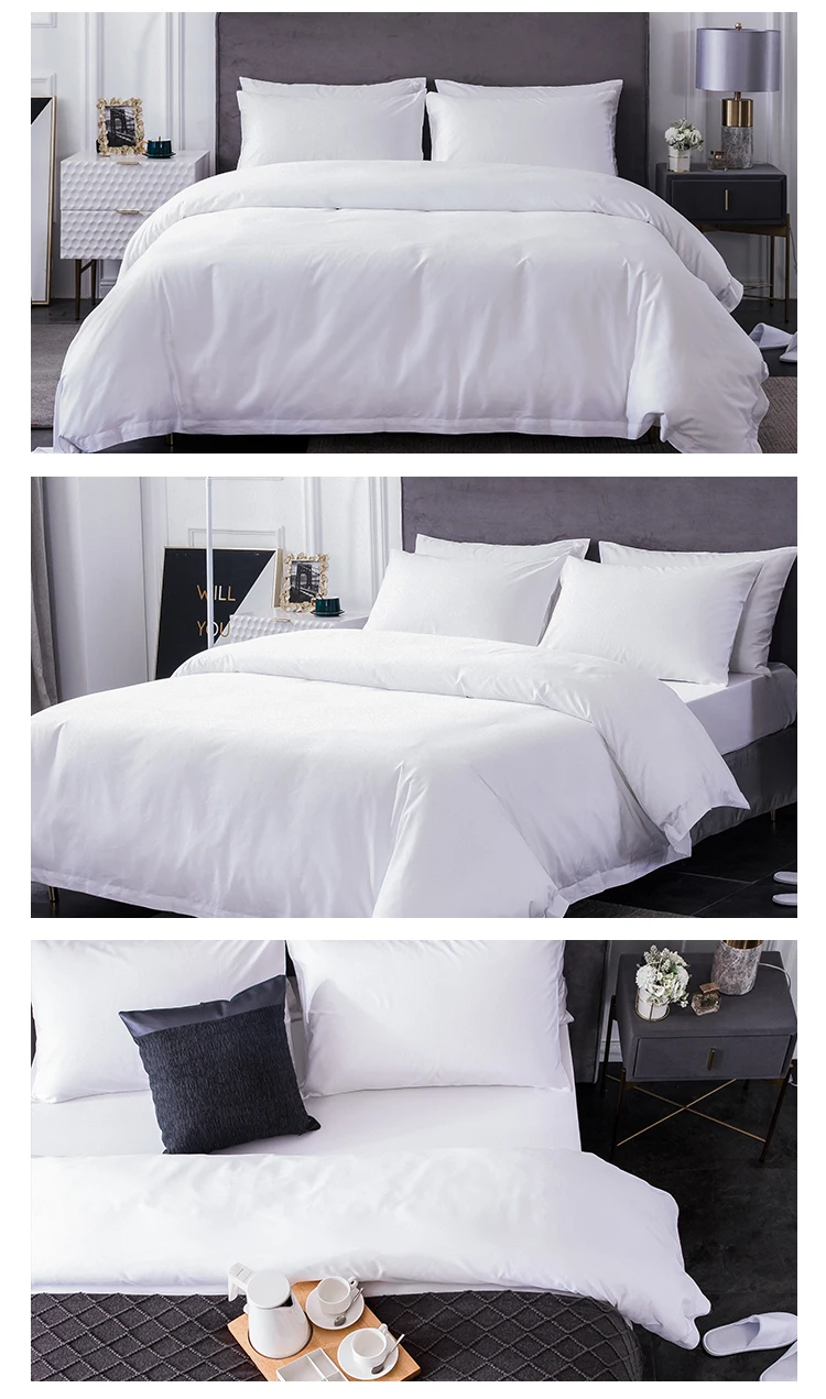 Hotel Bedding Set Including Bed Flat Sheet Duvet Cover Pillow Case 100 Cotton Poly Cotton Hotel