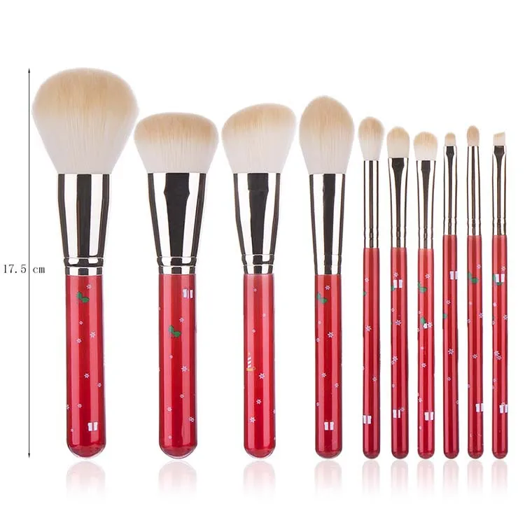 Hzm 10pcs Kaci Jay Christmas Series Makeup Brushes Set Red Wood Handle White High Quality Synthetic Hair Cosmetic Brush Kit Buy Christmas Makeup Brushes Set Kaci Jay Series Makeup Brushes Makeup Brush Private