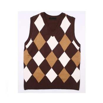 Diamond Sleeveless Sweater Knitting Pattern For Men - Buy ...