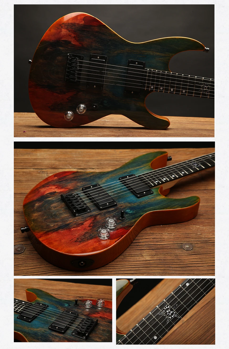 Derulo Electric Guitar Oem Kids Children's 22frets Travel Mini Pattern