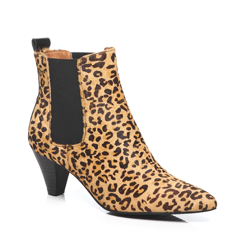 leopard print short boots