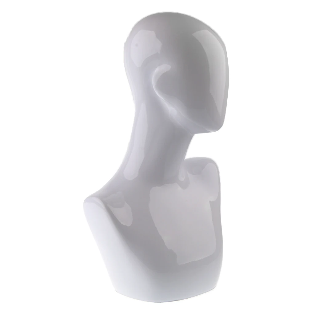 Plain Mannequin Manikin Head Bust for Wig Hat Necklace Jewelry Display White 
