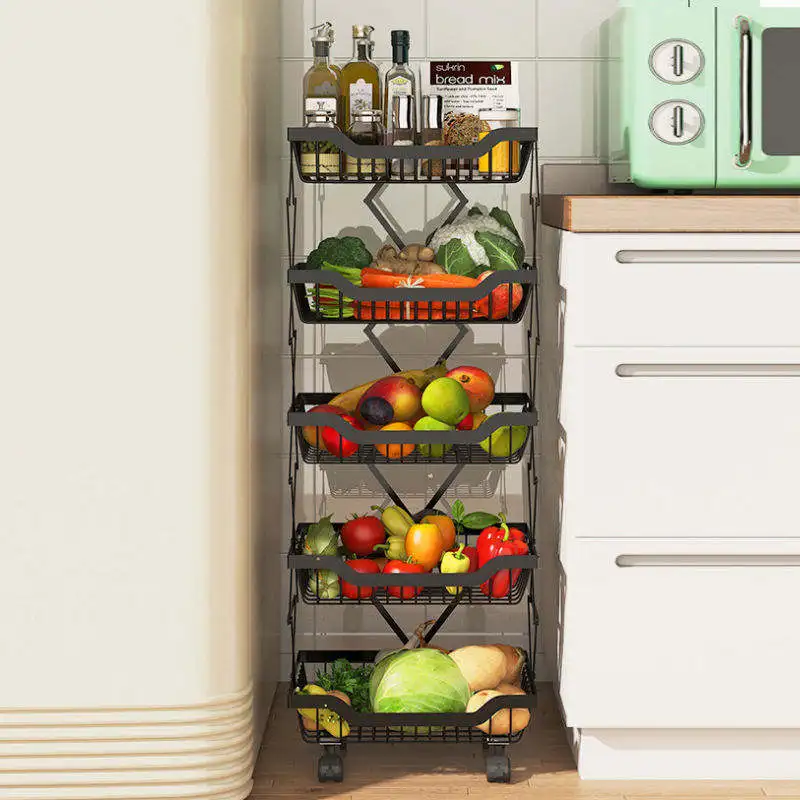 2023 Hot Kitchen Rack Iron Rack Storage Durable Vegetable Storage Rack ...