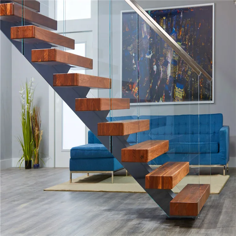 China Suppliers Stair Floating Stairs Straight Stairs Interior