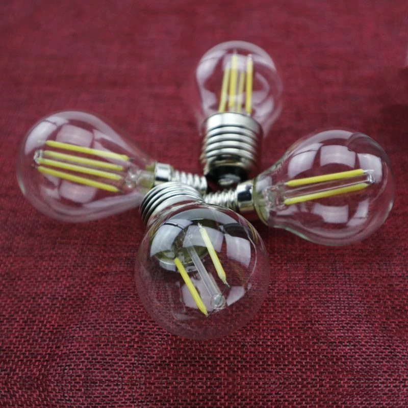 Dimmable Edison LED Filament Bulb Lamp Clear Glass 2W 4W Warm Cool White E12 E14 Base G45 Small Globe Bulb