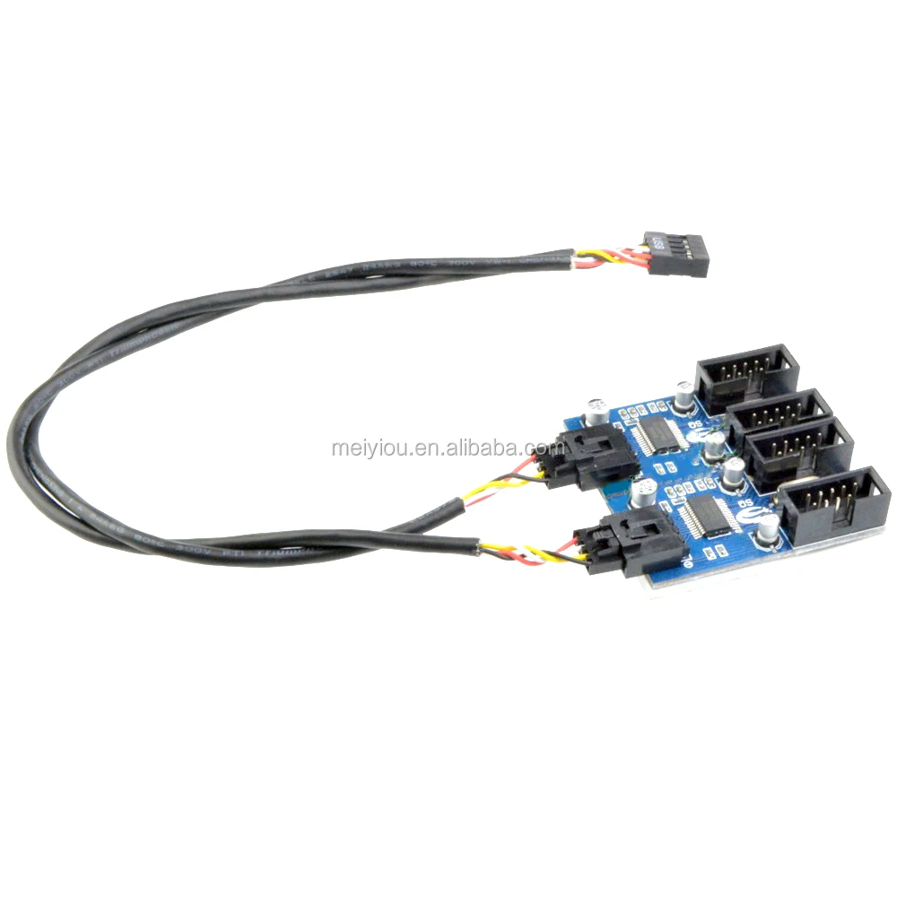 Computer Cables 9pin USB Header Male 1 to 4 Female Extension Cable Card Computer Cables 9pin USB Header Male 1 to 4 Female Extension Cable Card