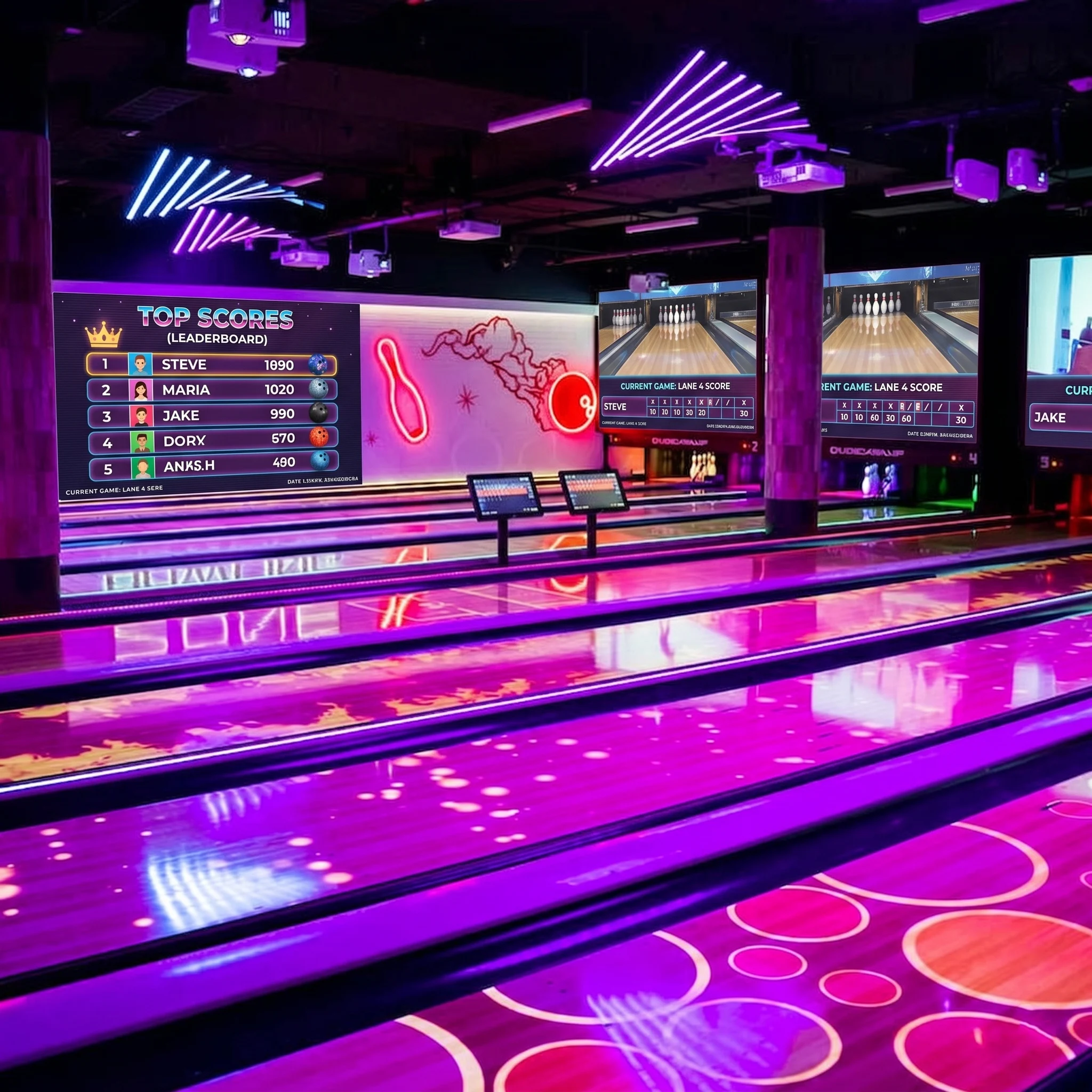 Brunswick GSX AR Interactive Projection Bowling Lanes