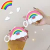 For airpods rainbow silicone cover case