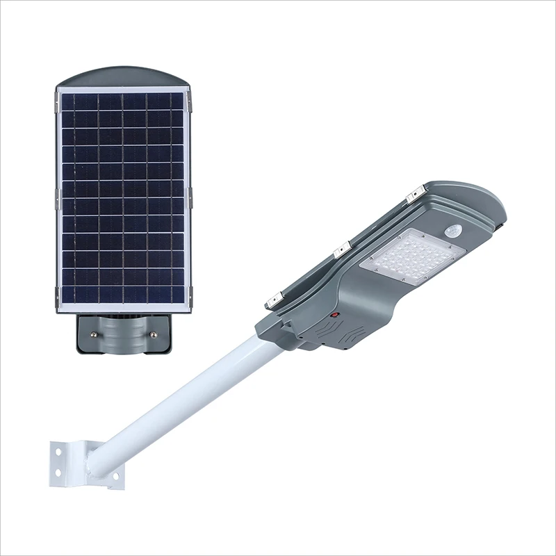 All in One Led Solar Street Light China Sun Powered Outdoor Quality Factory 25W 50W 75W IP65 Light Grey ROHS 70 2-year 10000 165