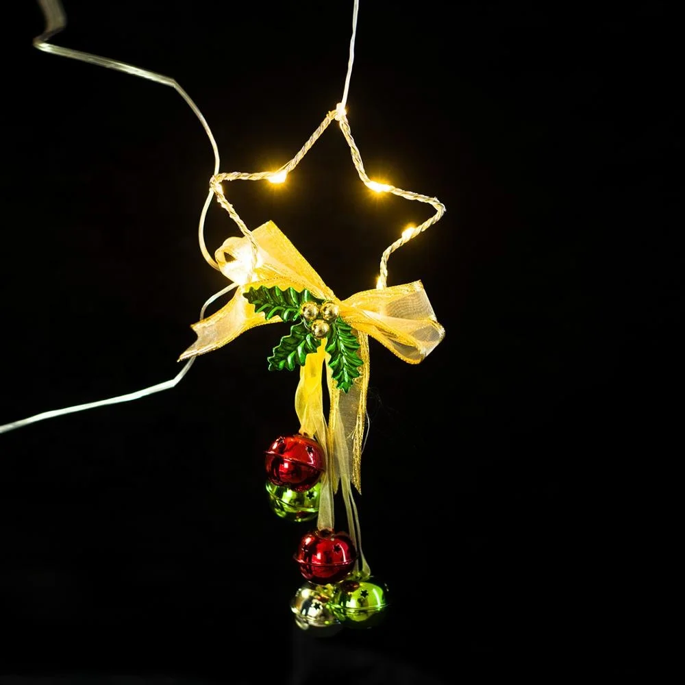 best selling new design tree hanging bell star led christmas decoration light