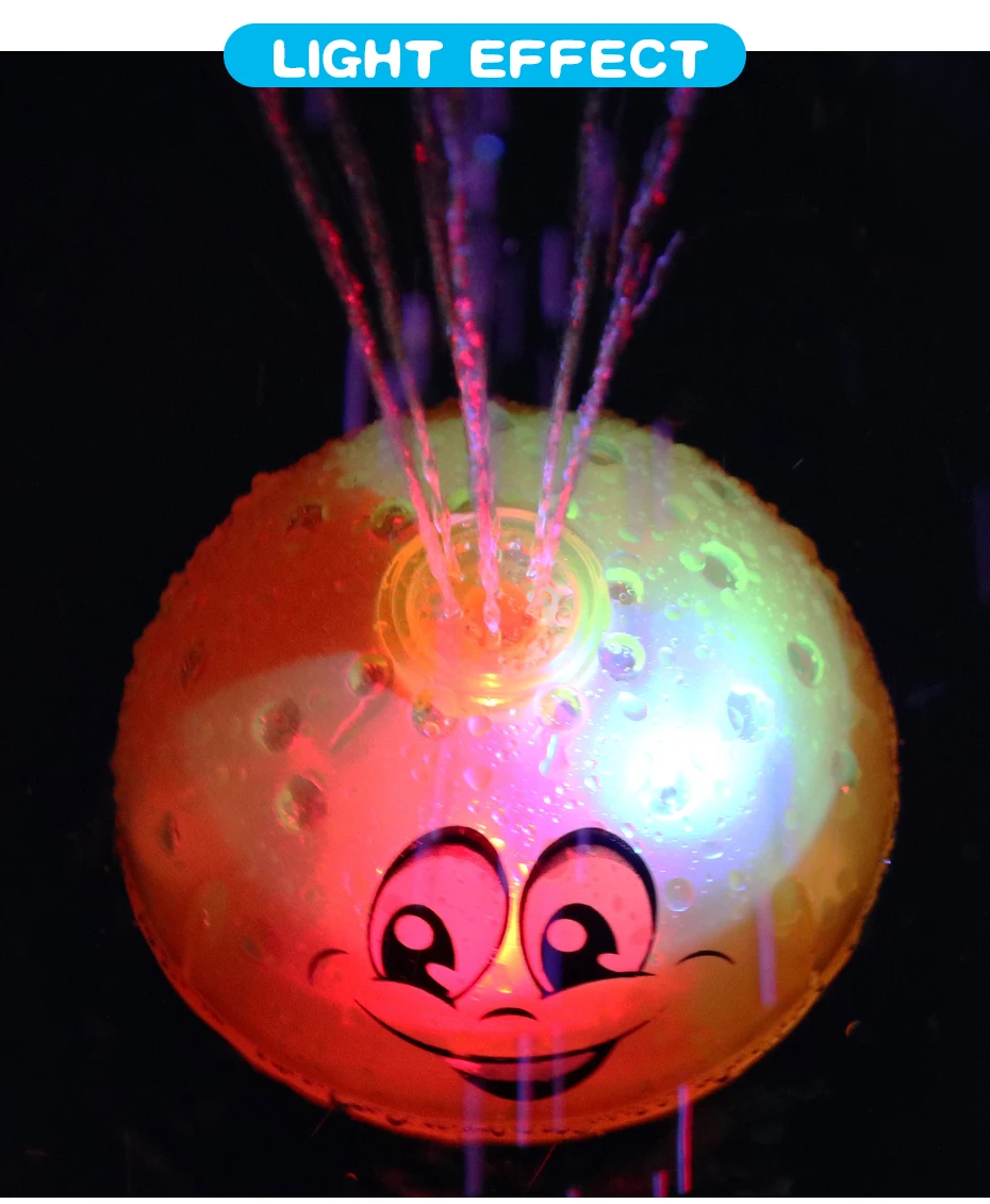 Lovely Led Flashing Bath Toys Musical Ball Water Squirting Sprinkler