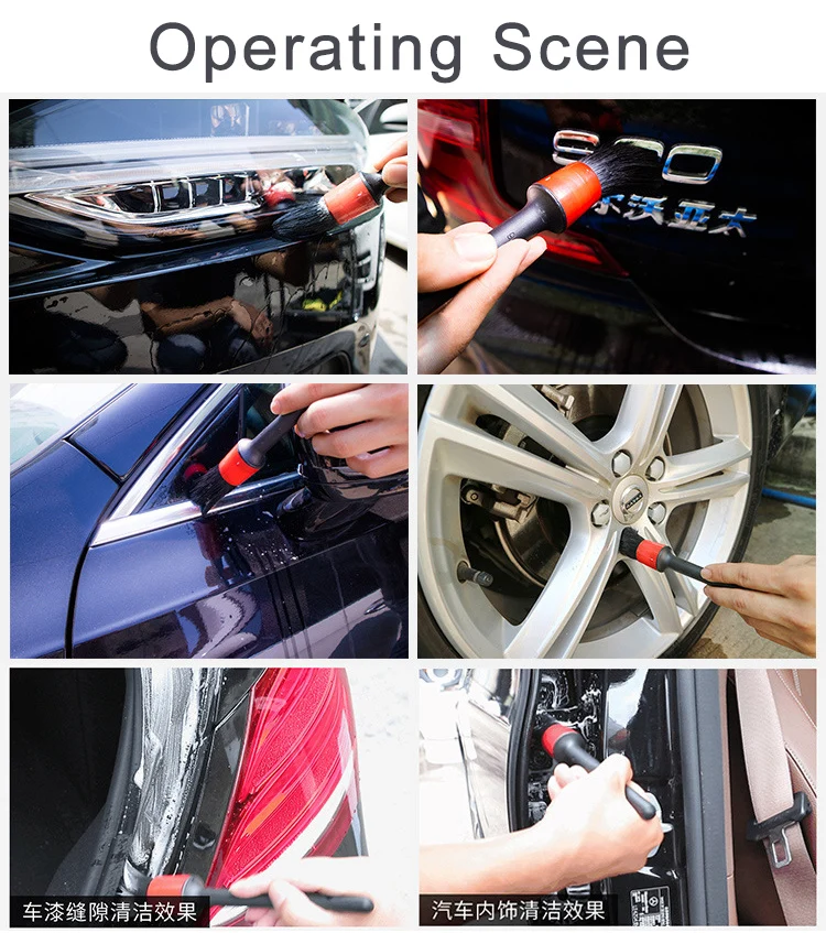 Multipurpose high quality auto small hand detail cleaning brush set
