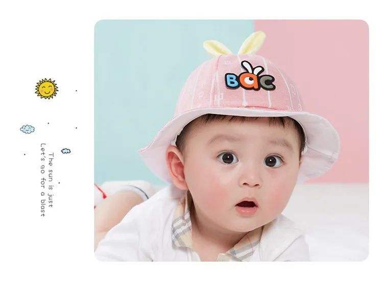 ARAUS Newborn Sun Protection Hat Baby Cartoon Summer Cotton Fisherman Bonnet Cap for Boy Girl 