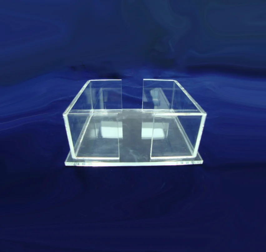 Transparent Square Acrylic Memo Box,Hot Sale Lucite Note Pad Holder,Gloss Black Plastic Memo