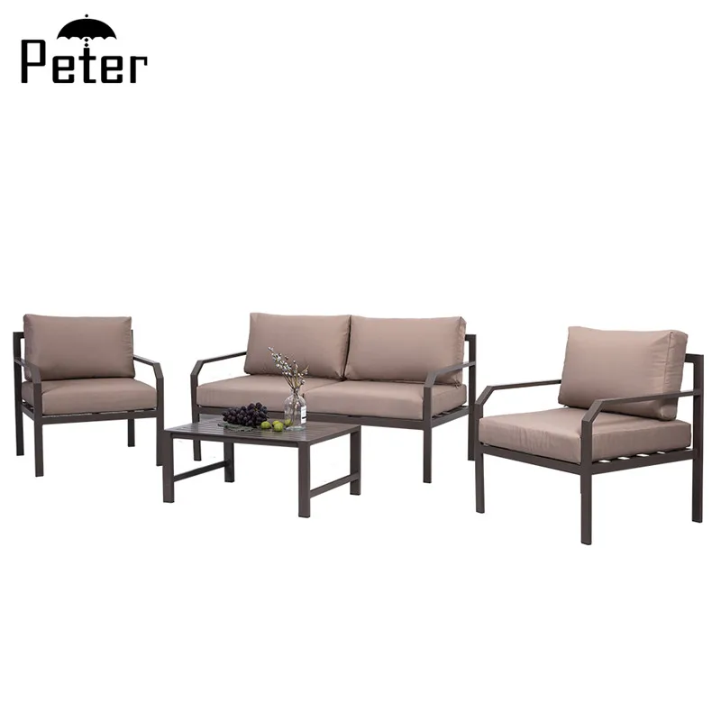Alu Cushion Outdoor Lounge Couch Furniture 4 Piece Patio Set