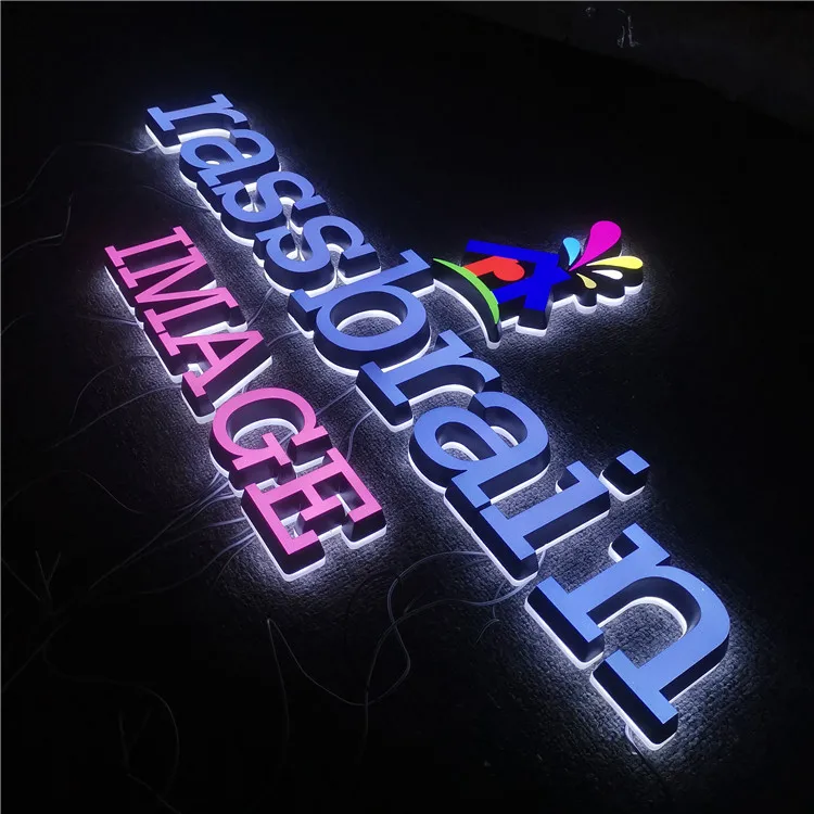 Storefront company light up 3D logo sign Led letter frontlit alphabet letters signage