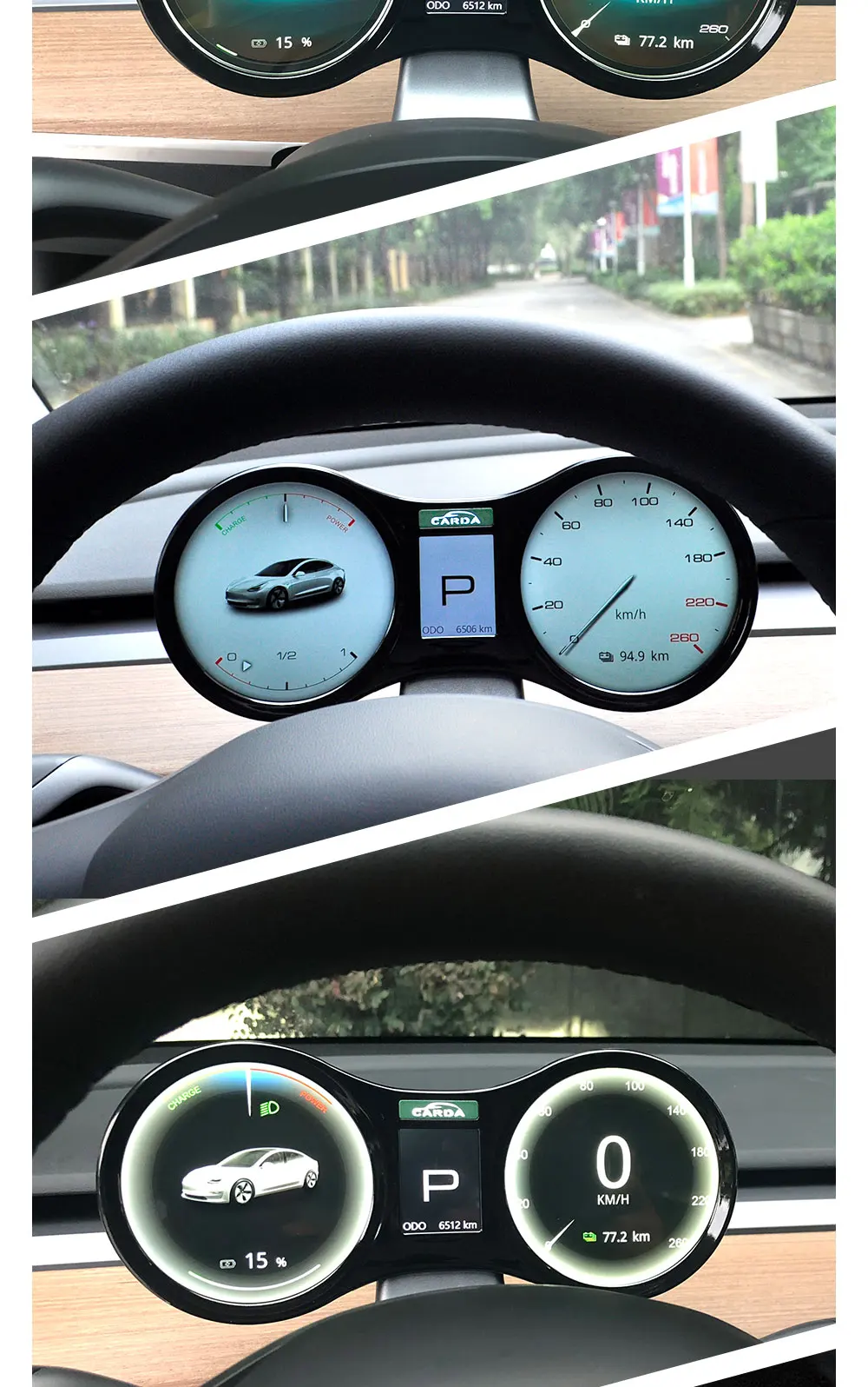 テスラモデルy/モデル3用のカークラスターダッシュボードカーデジタルインストルメントマルチメディアダッシュボード Buy 車デジタルlcd