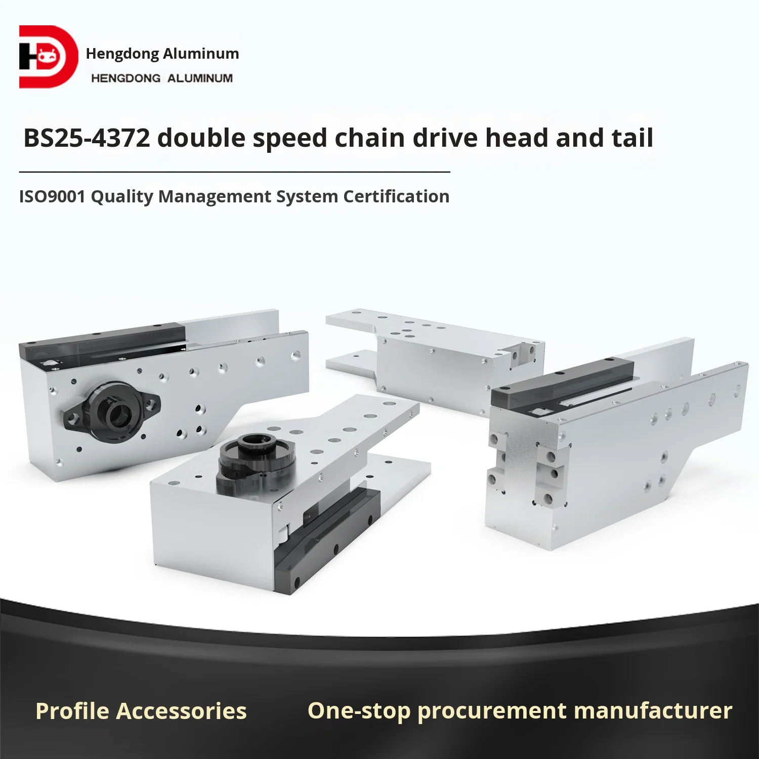 4372 6000 Series Double Speed Chain Drive BS25 4372 Head Tail Modular Chain Head Tail Tensioner for Heat Sink Application details