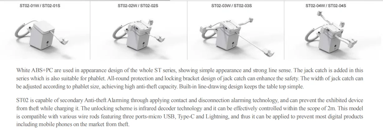 Security Display Stand Anti Theft Alarm Mobile Phone Rotating Display Stand with Charging