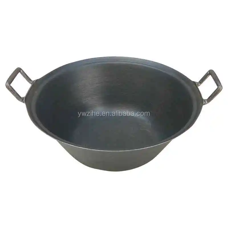 big iron frying pan home old-fashioned uncoated round-bottomed