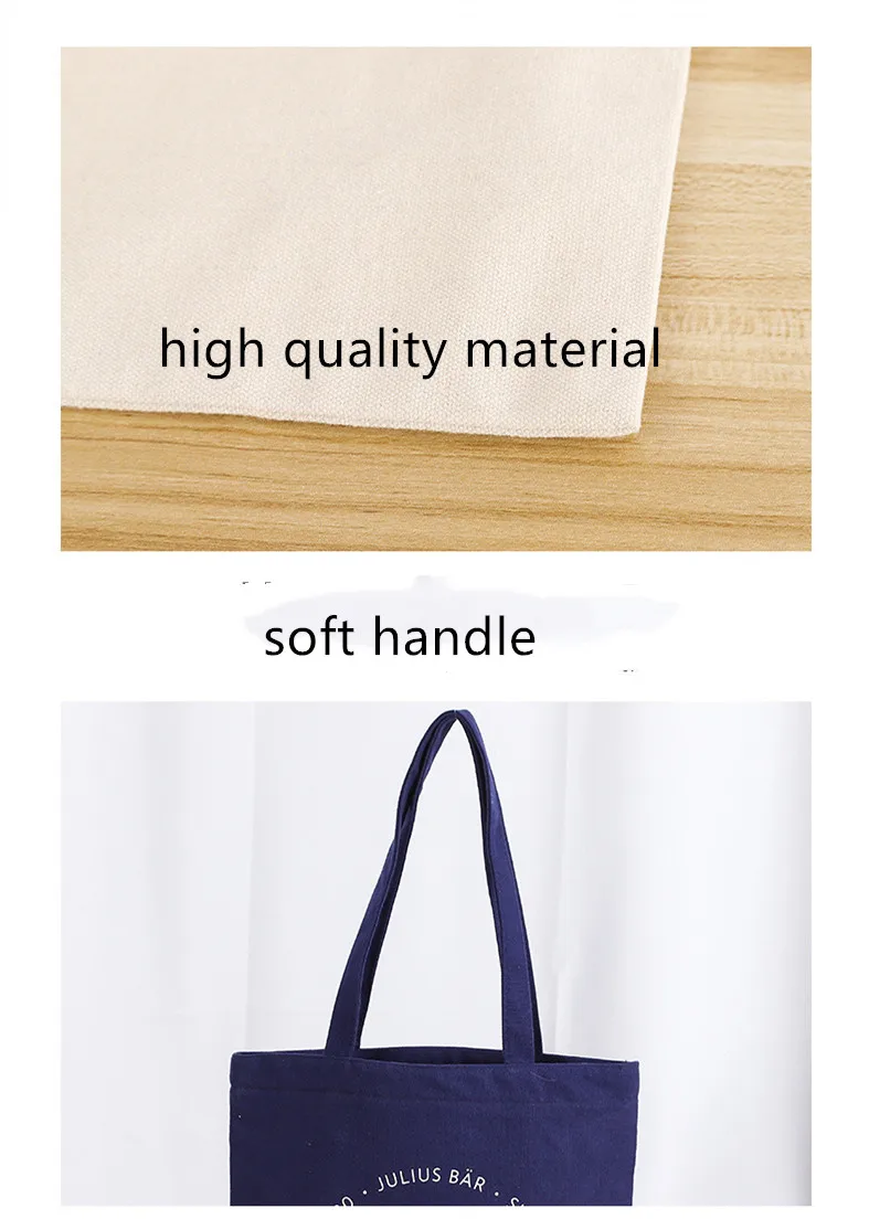 Custom logo canvas bag  Recyclable Shopping Tote bag