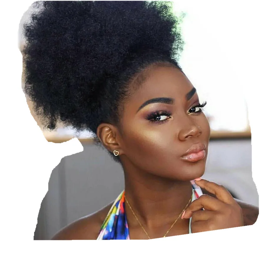 Short High Natural Puff Clip In 4a 4b 4c Curly Weave Afro Kinky Human Hair  120g - Buy Afro Kinky Human Hair,4c Afro Kinky Curly Human Hair Weave,Afro  Kinky Bulk Human Hair
