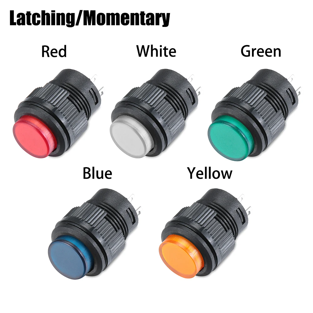 Self-locking 16mm Latching/momentary Push Button Switch With 5 Color ...