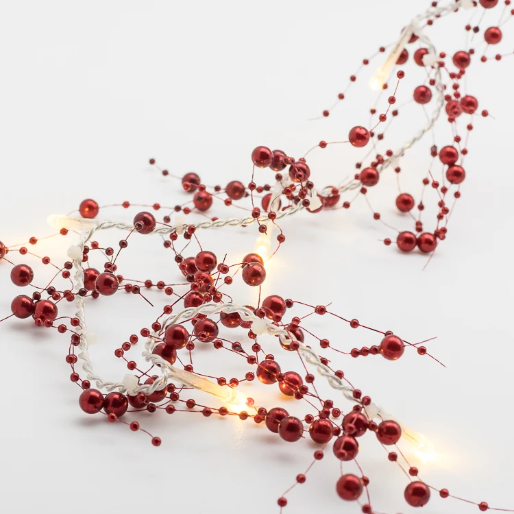 Decorative LED light 16L hand-made beads light chain indoor battery operated