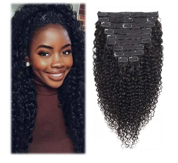 curly hair extensions clip in human hair