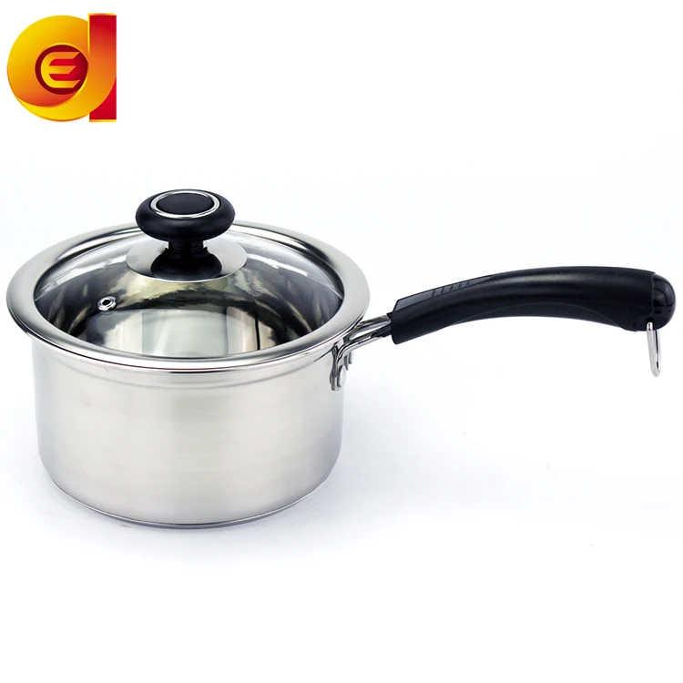 
China wholesale high quality korean style soup milk pot with single long bakelite handle 