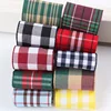 Hot Sale British Plaid Ribbon For DIY Bow Gift Box Tote Bag Double Face College Plaid Ribbon