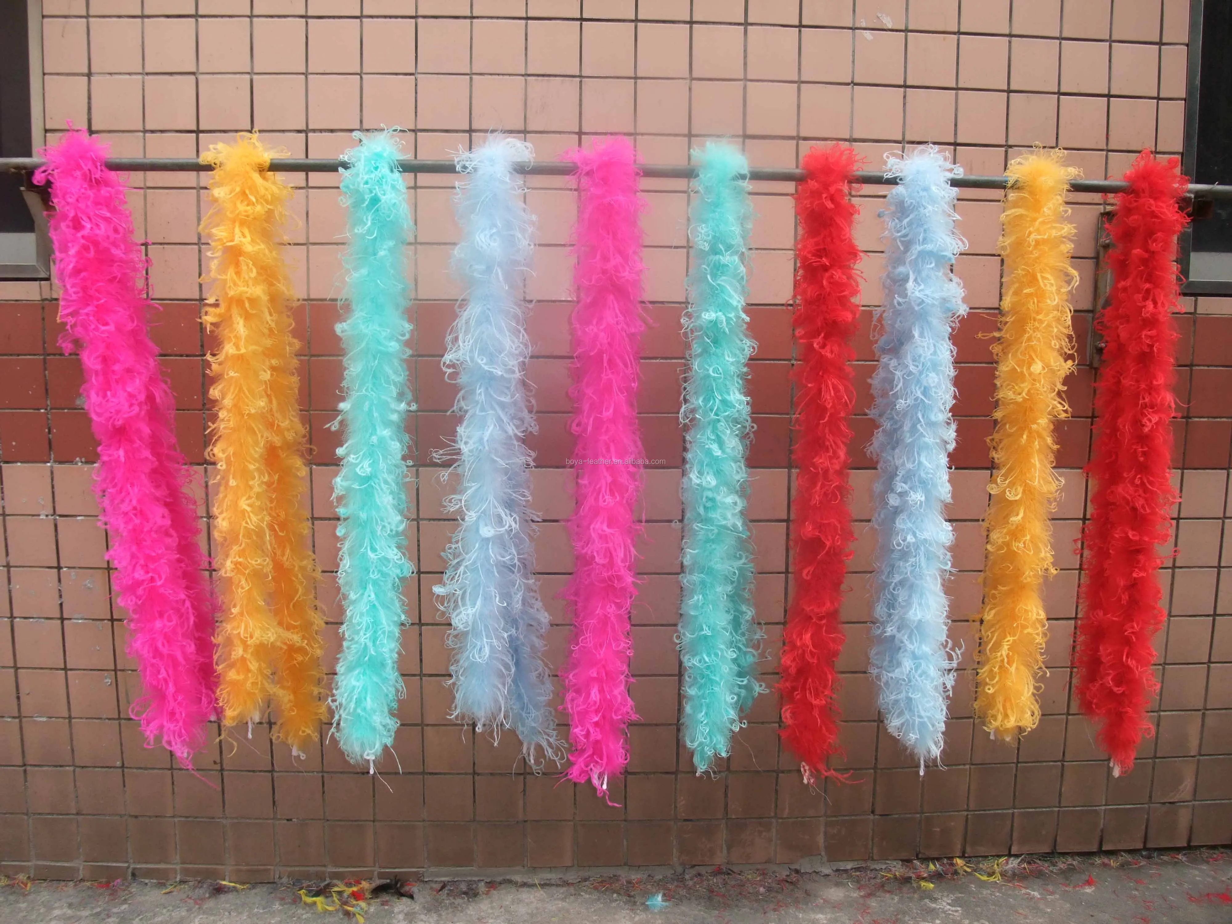 BY-CO085 Curly Ostrich feather boas