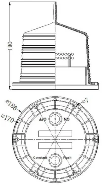 GS-LS/E Range 1~4 NM Solar powered marine Marker light Platform LED light
