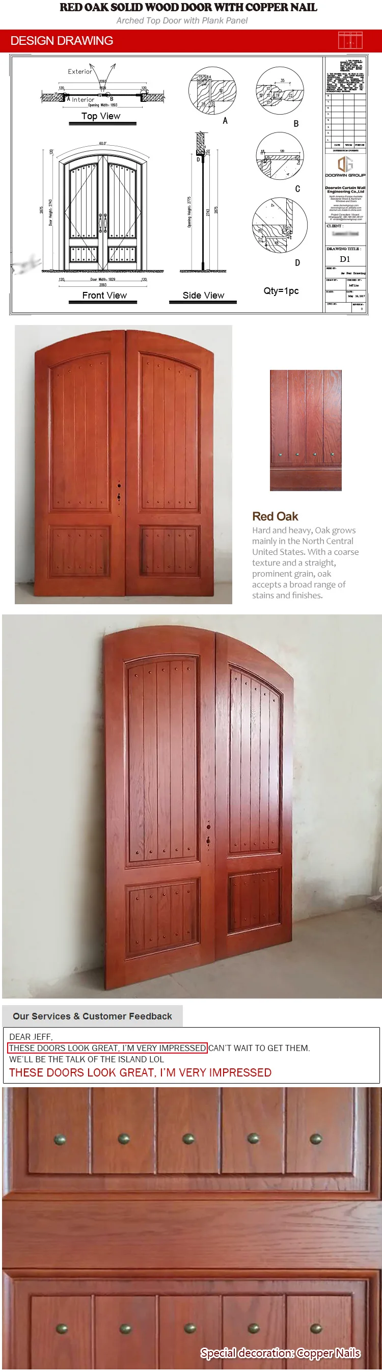 american wooden main door design TEAK OAK wood exterior door