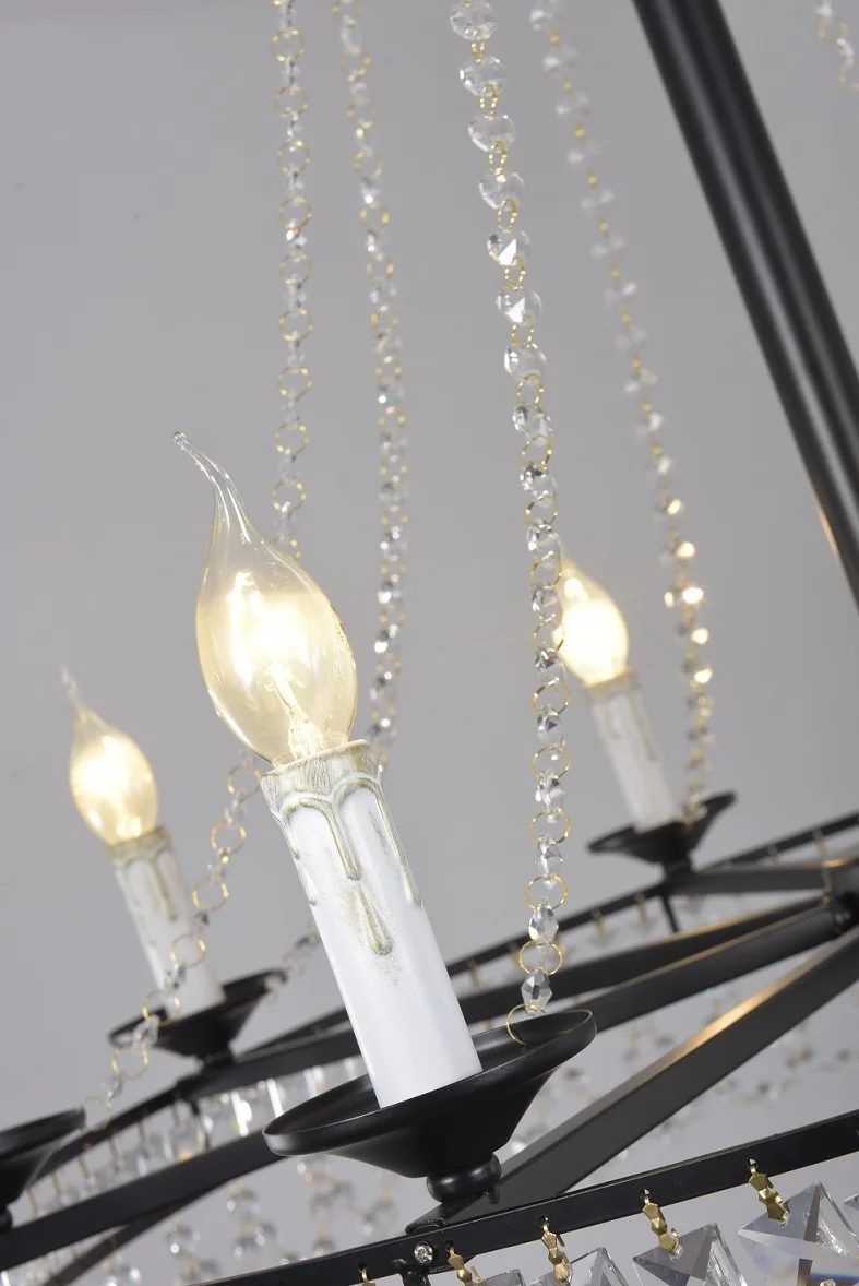 Nordic Schmiedeeisen Kristall Kronleuchter Amerikanischen Land