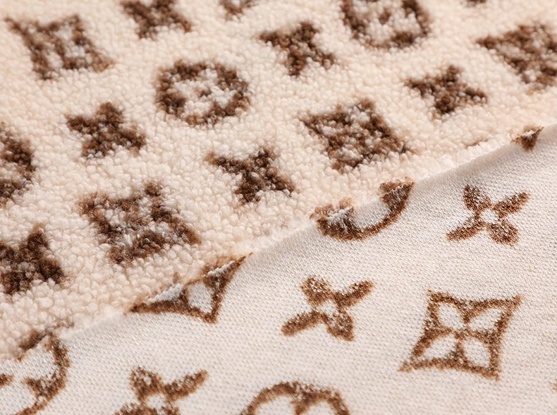 digital printed single side wool fur fleece sherpa fabric for