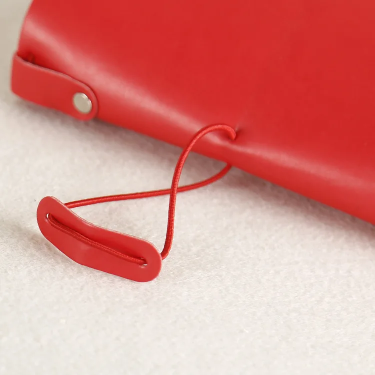 Latest arrival simple design PU leather cover planner red small writing diary notebook