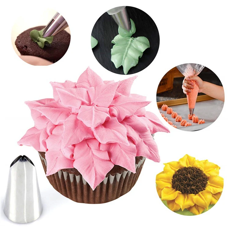 Suuker 27 Pcs Russian Piping Tips Set Cake Decorating Tips Baking Supplies for Cupcake Cookies Birthday Party 12 Icing Tips 10 Pastry Baking Bags 2 Leaf Piping Tips 2 Couplers 1 Silicone Bag 