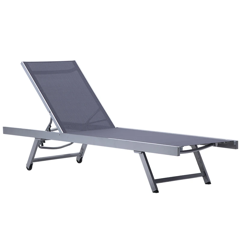 Swimming Pool Furniture Mesh Fabric Lounger Aluminum Adjustable