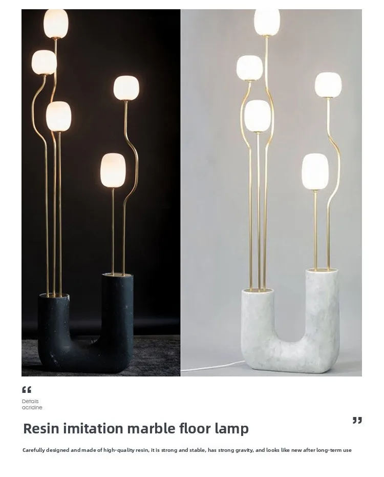 Nordic Style Standing Floor Lamp LED Light Resin Human Tree Branch Ornament for Hotel Lobby Studio Villa Living Room Decoration