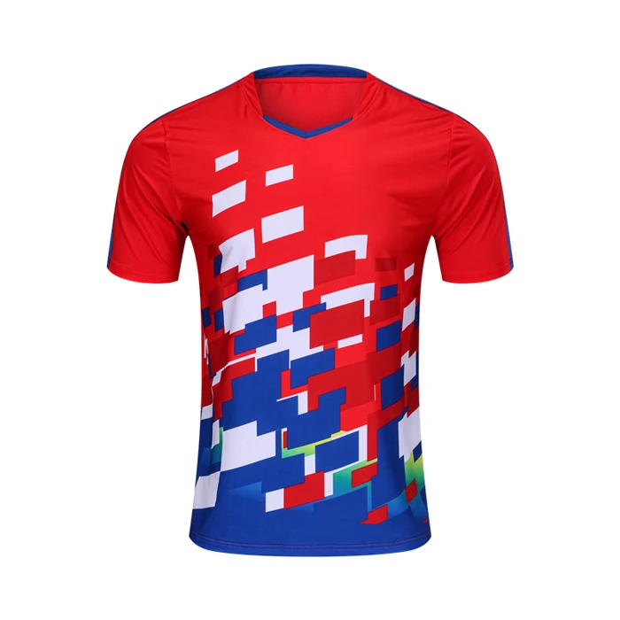 Custom Print Sports Polyester Tshirts Quick Dry Feature Sublimation Team Unisex Badminton Jersey