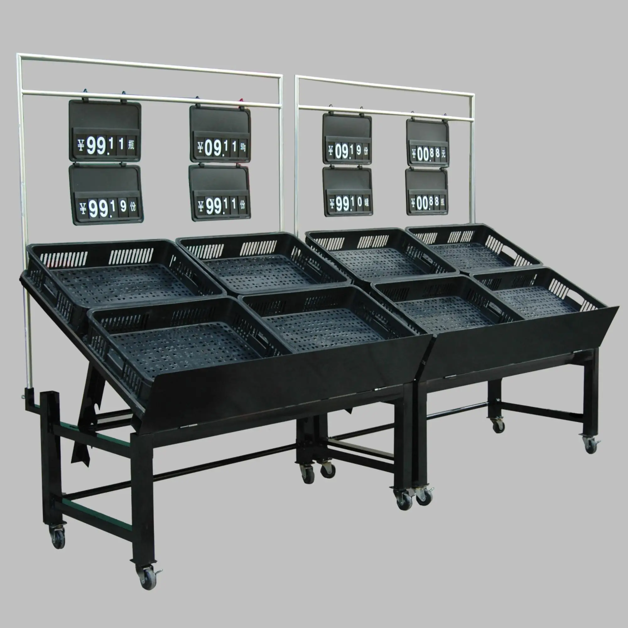 Supermarket Fruit and Vegetable Display Racks by BYID